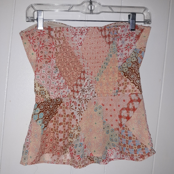 American Rag SM Ruffle Hem Patterned Tube Top - Picture 3 of 6